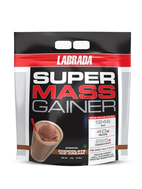 Labrada Super Mass Gainer 5kg (Chocolate Ice Cream) | 40g Protein & High-Calorie Weight Gainer